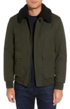 Men's Calibrate Flight Bomber Jacket With Faux Shearling Trim, Size - Green