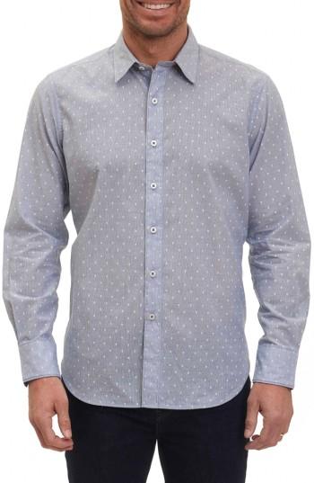 Men's Robert Graham Dogtown Stripe Sport Shirt, Size - Blue