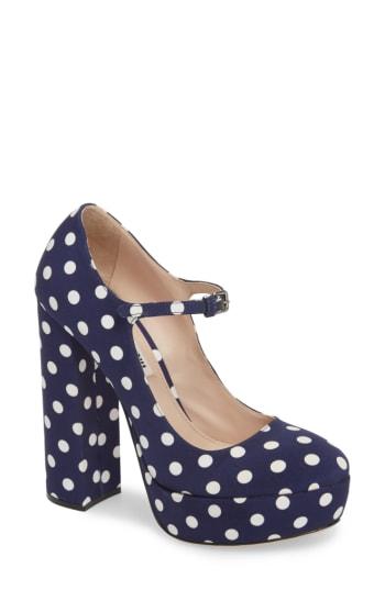 Women's Miu Miu Platform Mary Jane Pump Us / 36eu - Blue