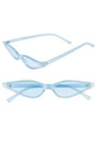 Women's Glance Eyewear 53mm Slim Cat Eye Sunglasses - Light Blue/ Blue Lens