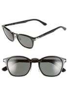 Men's Persol 51mm Polarized Retro Sunglasses - Black/ Grey Green
