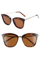 Women's Le Specs Caliente 53mm Polarized Cat Eye Sunglasses - Tortoise / Rose Gold
