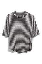 Women's Madewell Mock Neck Shirttail Tee, Size - Blue
