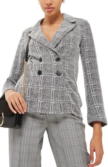 Women's Topshop Fitted Boyfriend Blazer Us (fits Like 0) - Grey