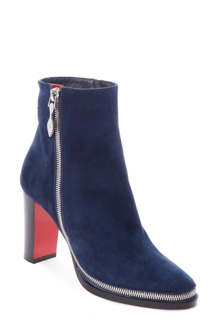Women's Christian Louboutin Telezip Bootie .5us / 38.5eu - Blue