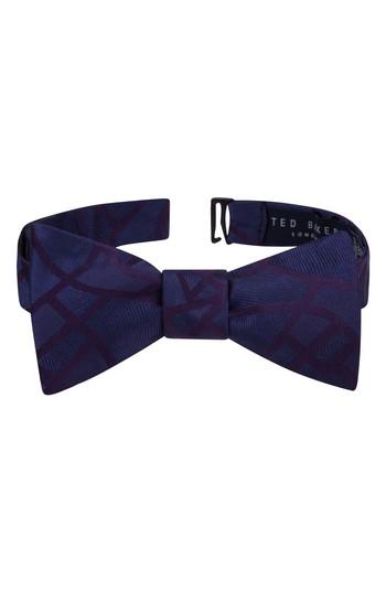 Men's Ted Baker London Delicate Abstract Silk Bow Tie, Size - Purple