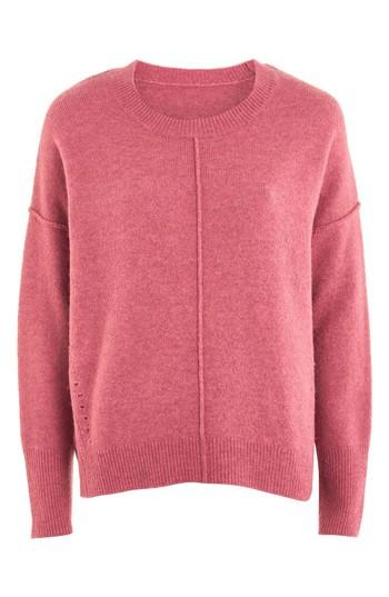 Women's Topshop Pointelle Detail Sweater Us (fits Like 6-8) - Pink
