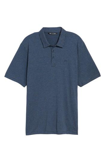 Men's Travis Mathew Jq Fit Stripe Polo, Size Small - Blue