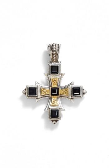 Women's Konstantino 'orpheus' Square Semiprecious Stone Cross Pendant