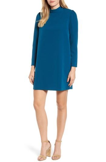 Women's Halogen Bow Back Ponte Shift Dress - Blue/green