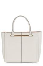 Topshop Halo Bar Handle Faux Leather Tote - Grey
