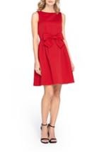 Petite Women's Tahari Bow Fit & Flare Dress P - Red