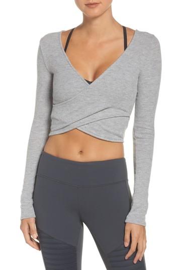 Women's Alo Amelia Luxe Crop Top - Grey