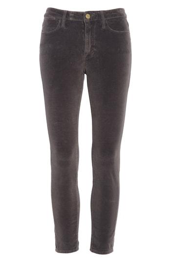 Women's Frame Velveteen High Waist Ankle Skinny Pants