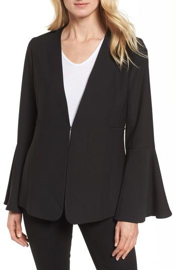 Women's Halogen Bell Sleeve Jacket - Black