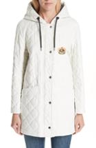 Women's Burberry Roxwell Embroidered Archive Logo Quilted Coat - White