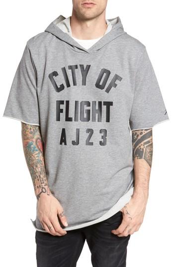 Men's Nike Jordan Sportswear City Of Flight Hooded T-shirt - Grey