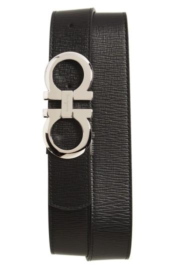 Men's Salvatore Ferragamo Revival Reversible Leather Belt - Black/brown