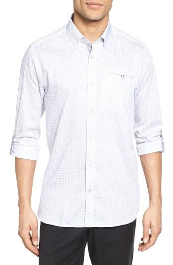 Men's Ted Baker London Lolli Extra Trim Fit Faded Check Print Sport Shirt