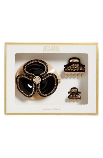 Alexandre De Paris Camelia Barrette With Mini Clips, Size - Beige