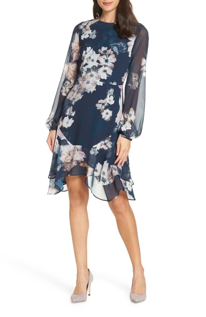 Women's Cooper St Triton Shark Bite Ruffle Hem Dress - Blue/green