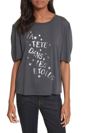 Women's Rebecca Taylor Glitter Jersey Tee - Grey