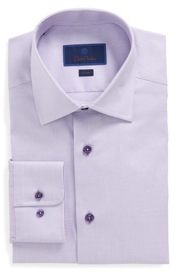 Men's David Donahue Slim Fit Solid Dress Shirt .5 - 32/33 - Purple