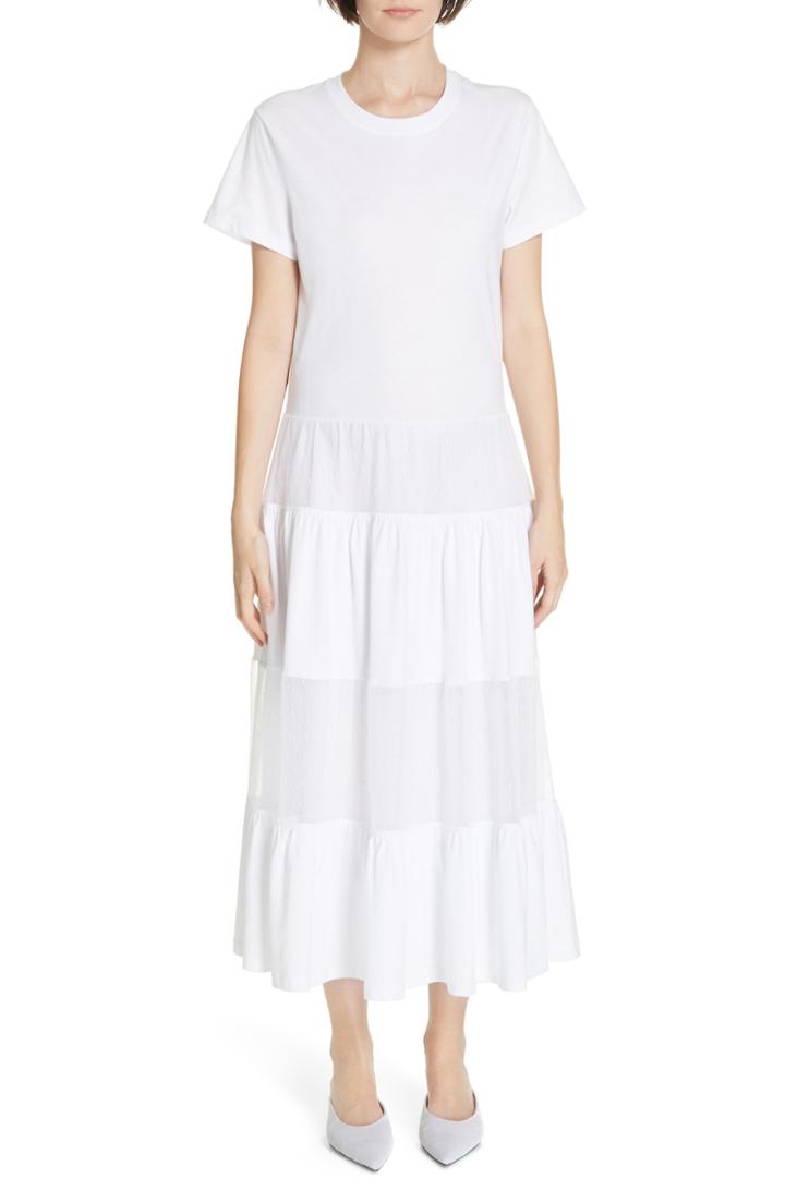Women's Red Valentino Point D'esprit Panel Maxi Dress - White