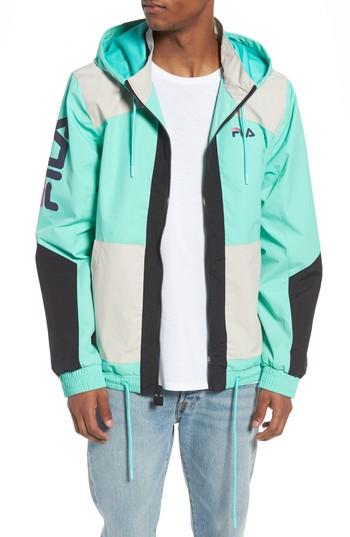 Men's Fila Earl Zip Up Hooded Jacket, Size - Green