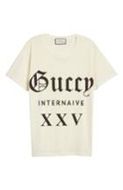 Women's Gucci Guccy Internaive Print Cotton Jersey Tee - Ivory