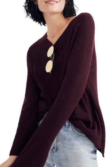 Women's Madewell Northroad Pullover Sweater, Size - Red