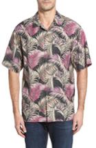 Men's Tommy Bahama Fez Fronds Standard Fit Silk Camp Shirt, Size - Black