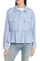 Women's Harvey Faircloth Stripe Bubble Hem Jacket - Blue