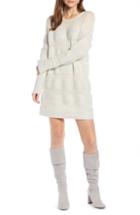 Women's Something Navy Metallic Stripe Sweater Dress - Ivory