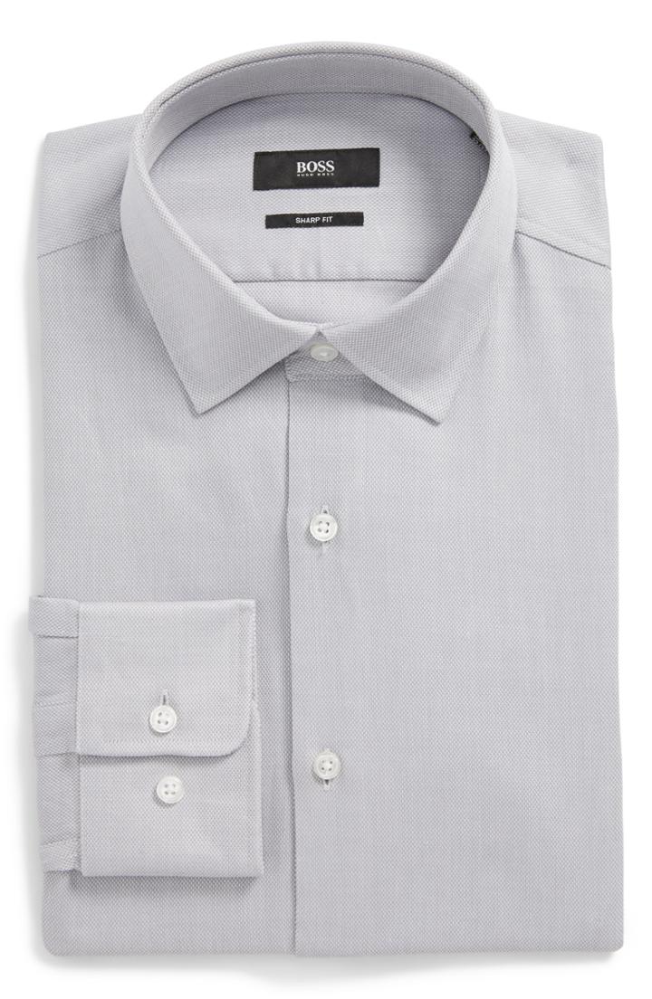Men's Boss Marley Sharp Fit Dress Shirt R - Grey
