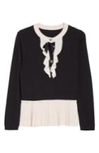 Women's Kate Spade New York Pleated Peplum Sweater, Size - Black