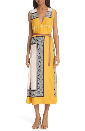 Women's Tory Burch Clarice Belted Silk Wrap Dress - Pink