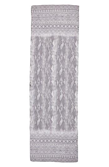Women's St. John Collection Raja Snakeskin Print Silk Georgette Scarf, Size - Grey