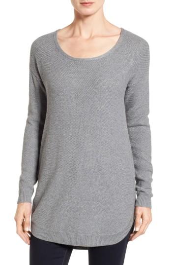 Petite Women's Caslon Texture Knit Tunic P - Grey
