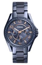 Women's Fossil Riley Crystal Bezel Multifunction Bracelet Watch, 38mm
