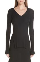 Women's Stella Mccartney Front Slit Wool & Silk Sweater Us / 38 It - Black