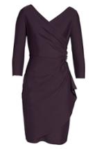 Women's Alex Evenings Embellished Ruched Sheath Dress - Purple