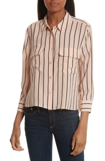 Women's Equipment Signature Crop Stripe Silk Shirt
