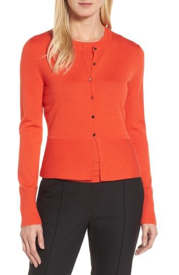 Women's Boss Felija Wool Button Cardigan - Red