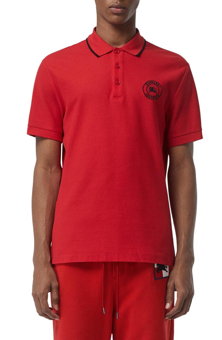 Men's Burberry Moreton Pique Polo - Red