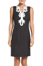 Women's Eliza J Embroidered Neck Sheath Dress - Black