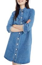 Women's Madewell Denim Shirtdress, Size - Blue