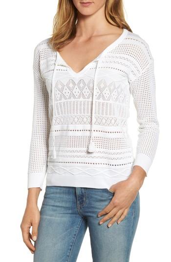 Women's Tommy Bahama Pickford Pointelle Split Neck Sweater