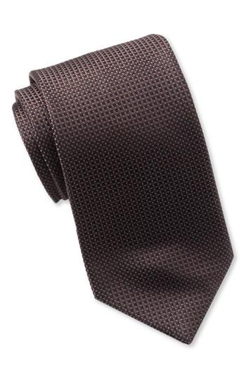 Nordstrom Woven Silk Tie Brown X-long
