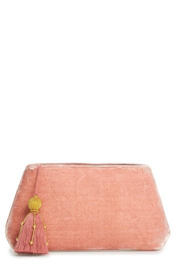 Shiraleah Larissa Velvet Zip Pouch - Pink